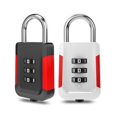 Imagem de Fechadura de combinação para armário - Cadeado pequeno reinicializável com código para academia, escola, bagagem, armário, estojo de arma e viagem | Trava de segurança de liga de zinco durável (BKRD+