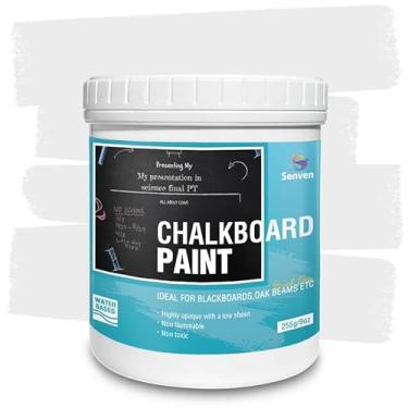 Imagem de Tinta para quadro-negro Tinta branca para quadro de giz para madeira, metal, vidro, parede, placa de gesso, moldura qualquer superfície acabamento branco fosco, acrílico não tóxico, secagem rápida