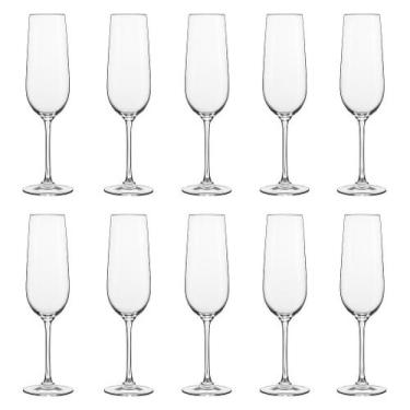 Imagem de kit jogo 2 4 6 12 Taça de Cristal para Champanhe Bohemia 210ml Elegânc