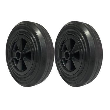 Imagem de Kit 2 Rodas 8 para Container de Lixo Plástico  Reforçadas, Impermeávei