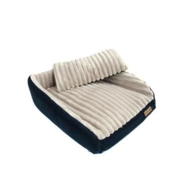 Imagem de Cama Roma para Cachorro e Gato Pet - Bichinho Chic, Azul escuro, G
