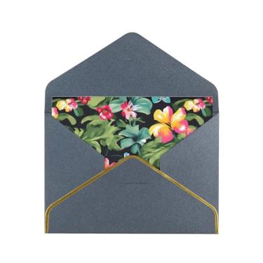 Imagem de SKKNT Cartões de felicitações com estampa de flores havaianas para todas as ocasiões, convites de festa de aniversário de casamento, 12,7 x 15,2 cm