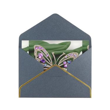 Imagem de SKKNT Cartões comemorativos com estampa de borboleta de strass para todas as ocasiões, convites de festa de aniversário de casamento, 12,7 x 15,2 cm