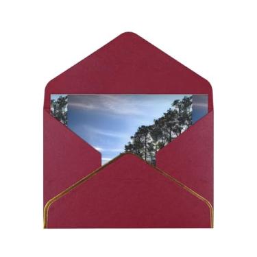 Imagem de SKKNT Cartões comemorativos com estampa de campo de golfe e árvore para todas as ocasiões, convites de festa de aniversário de casamento, 12,7 x 15,2 cm