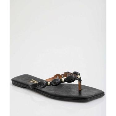 Imagem de Rasteirinha Feminina Pedras Sintéticas Vizzano-11168, 37, Preto