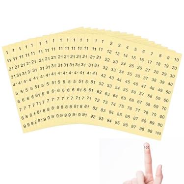 Imagem de WJIAAA 3000 peças de adesivos transparentes de 1 a 100 números, 30 folhas de 1 cm com números redondos, etiquetas autoadesivas para caixas de organização de inventário, caixas de ferramentas