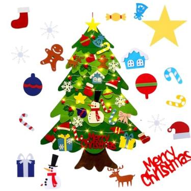 Imagem de Alcohu Árvore de Natal de feltro DIY para decoração de Natal, 32 ornamentos