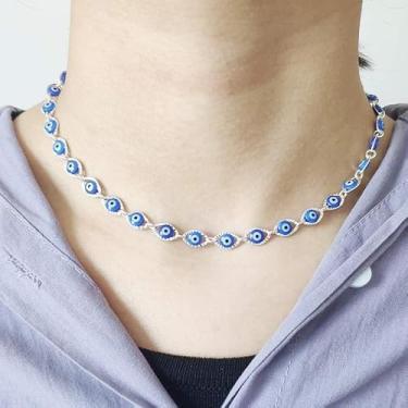 Imagem de Colar turco com olho turco, pingente turco, joia para boa sorte, energia positiva, ajustável, unissex, bem-estar espiritual, presentes de amizade para mulheres, presentes de Natal, Dia dos Namorados