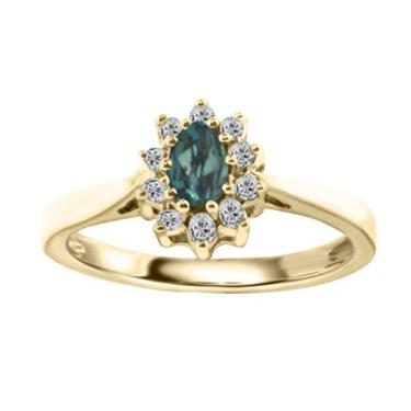 Imagem de Designed by Ellen Anel de Alexandrita Anel de Diamante Alexandrita com Mudança de Cor Natural em Ouro 14k, Ouro branco, Alexandrita