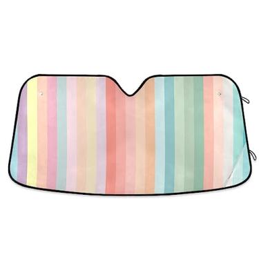 Imagem de Paletas de cores pastel, persianas de janela de carro, para-brisa frontal, para-sol dobrável, acessórios de resfriamento de carro