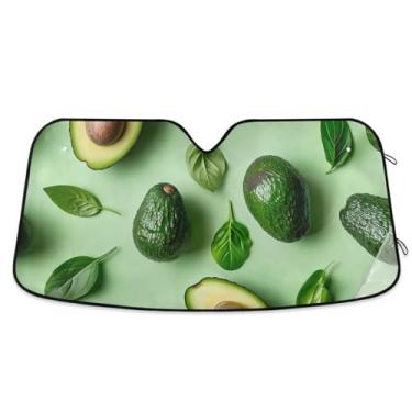 Imagem de Protetor solar de carro abacate verde para-brisa protetor solar dobrável bloqueia raios UV protegem seu carro