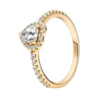 Imagem de Anel Em Forma De Coração Com Pedra Vermelha Em Prata Esterlina 925 Cor