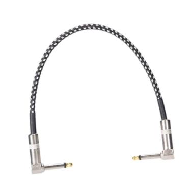 Imagem de MERIGLARE Cabo patch para guitarra, ângulo reto, estável, leve, substituto para pedal de efeitos de guitarra, cabo trançado para pedalboard.