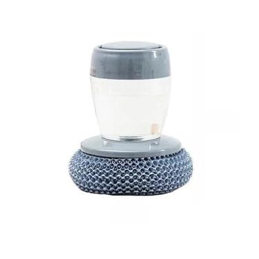 Imagem de Escova de Limpeza com Dispenser de Detergente Easy Clean – Palha de Aço, Cabo Ergonômico, Lava Louças e Superfícies Difíceis