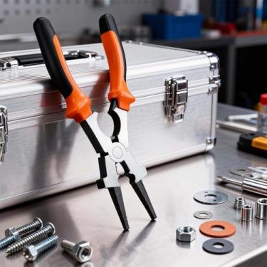 Imagem de Alicate de soldagem Mig de 20 cm Alicate Mig com limpador de bocal de martelo de face plana Ferramentas de soldagem multifuncionais profissionais