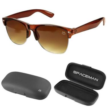 Imagem de Oculos Sol Masculino Proteção UV Clubmaster Verão + Case estiloso qual