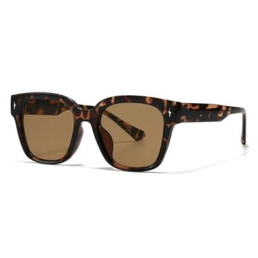 Imagem de Óculos de Sol UV400 - Jelly Color Rivets Punk Gradient Tea para Homens e Mulheres, Esportes ao Ar Livre, Corrida e Ciclismo, C5 Leopard Tea