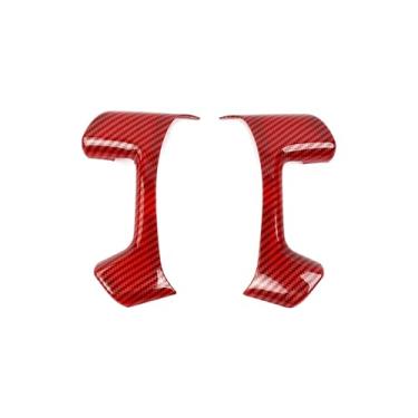 Imagem de RAZPOY Capa de acabamento de volante de fibra de carbono vermelha compatível com Chevy Silverado/Tahoe/Suburban/Avalanche/Escalade/GMC-Yukon/GMC-Sierra 2007-2013