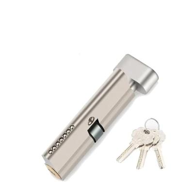Imagem de Núcleo cilíndrico com 3 chaves altura 29 mm comprimento 70 mm liga de zinco um lado aberto preto ouro cadeado 1 peça (botão redondo)