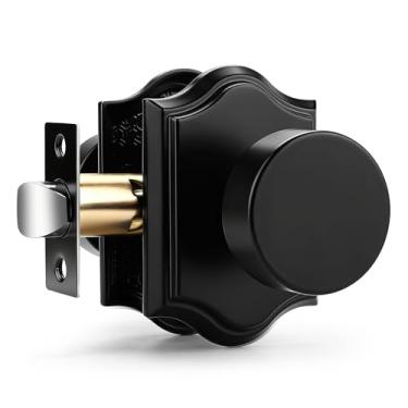 Imagem de Probrico Maçanetas pretas, maçanetas de porta de passagem para corredor de armário, maçaneta de porta de armário interior resistente, 1 pacote