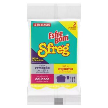 Imagem de Esponja Sfreg Dupla Face Limpeza Delicada - Bettanin, 2 Unidades