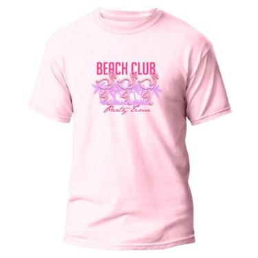 Imagem de Camiseta Básica Algodão Premium Estampa Digital Party Cisne , Rosa, GG