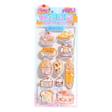 Imagem de Autocolantes DIY | Decalques 3D De Comida Lanche Pão,Decoração Para Portátil E Telemóvel Com Temática Alimentar | Para Caderno Diário Artesanato Casa Escola Escritório