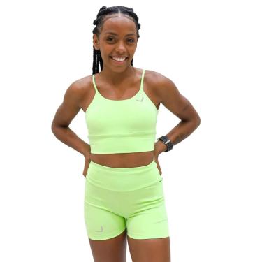 Imagem de Short Feminino Indrills Fitness Com Compressão e Bolsos Para Corrida Treino Academia Wear Lemon-Feminino