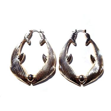 Imagem de Brincos de argola banhados a ouro rosa com 6,35 cm Dolphins Kissing Hoops