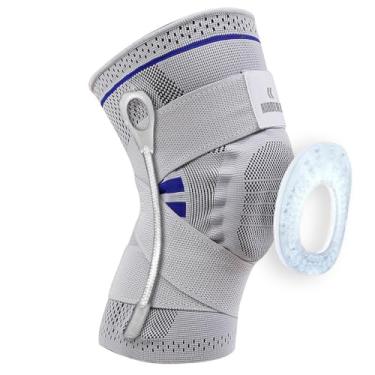 Imagem de Joelheira de Compressão Profissional M Strap Academia Corrida Jiu Jitsu Esportes Para Proteção Recuperação do Joelho Rubber Fit