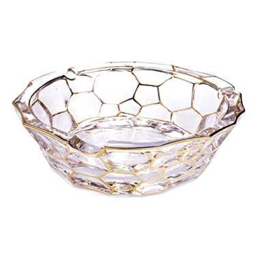 Imagem de Cinzeiro de vidro transparente sala de estar casa mesa de centro estudo escritório decoração de mesa cinzeiro sem tampa bandeja de fumaça (grande)