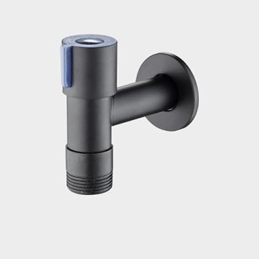 Imagem de Torneira de máquina de lavar preto fosco esfregão de vaso sanitário torneira pequena montagem na parede torneira de jardim ao ar livre