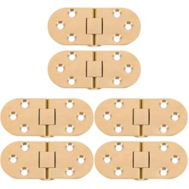 Imagem de Dobradiças de porta 3 peças Dobradiça Dobrável Dobradiça de Mesa Dobradiças Superiores Gabinete (Cor: Goldenx2pcs, Tamanho: 7,1X3X0,2CMx2pcs)