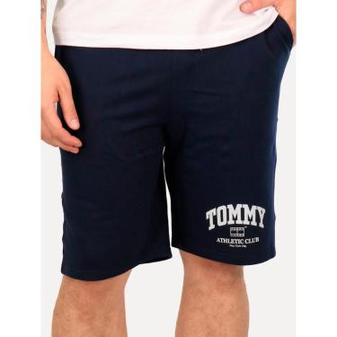 Imagem de Bermuda Tommy Jeans Masculina Moletom Athletic Baseball Azul Marinho-Masculino