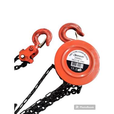 Imagem de  Talha Manual 2 Toneladas Corrente 3m  Elevação Segura e Resistente - 