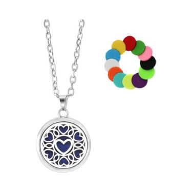 Imagem de Colar Difusor De Óleo Essencial Em Aço Inoxidável Para Mulheres, Pinge