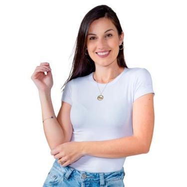 Imagem de Blusa Baby Look Basica Manga Curta Feminina Revanche Sylfaenol, P, Bra