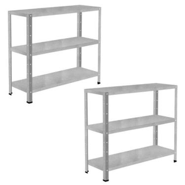 Imagem de 2 Estante Para Quarto Sala Loja Livros Estoque Cozinha Armário De Aço 