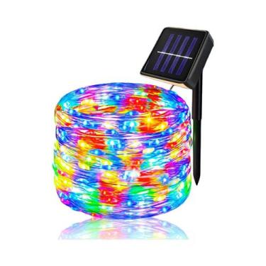 Imagem de Guirlanda De Natal Solar LED Com Luzes De Cordão Para Exterior, 8 Modo