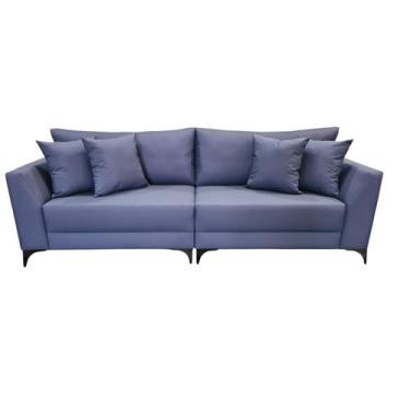 Imagem de Sofá Pierri 230cm Bipartido Tecido Acquablock Pé Aço Preto - 4R Estofa