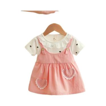 Imagem de Vestido De Verão Para Meninas Com Estampa De Coração, Roupas Casuais D