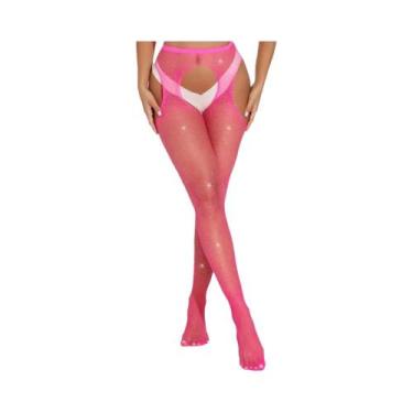 Imagem de Meias De Malha Transparentes Com Cristais, Tamanho Grande, Lingerie Se