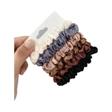Imagem de Conjunto De Laços De Cabelo De Seda Minimalista Elegante, Elásticos De