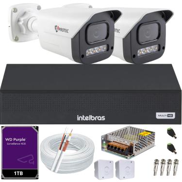 Imagem de Kit 2 Câmeras 1080p Full Color C/Áudio Dvr Intelbras 4ch 1TB Purple