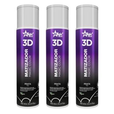 Imagem de Kit 3 Matizador 3D Prata 300ml Magic Color - wincy
