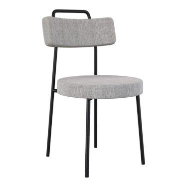 Imagem de Cadeira Sala De Jantar Kobe Estofada Com Encosto Linho Cinza - Abmaza