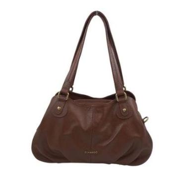Imagem de Bolsa de Ombro Scamboo Couro Caramelo 2035 - Marrom Tamanho U-Feminino