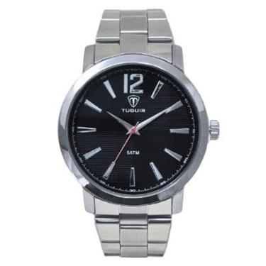 Imagem de Relógio Masculino Tuguir Analógico TG118 Prata e Preto-Masculino
