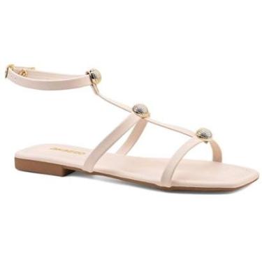 Imagem de Sandalia Rasteira Feminina Ilha Bela Spike Aplique Tornozelo Ref: 4077-Feminino