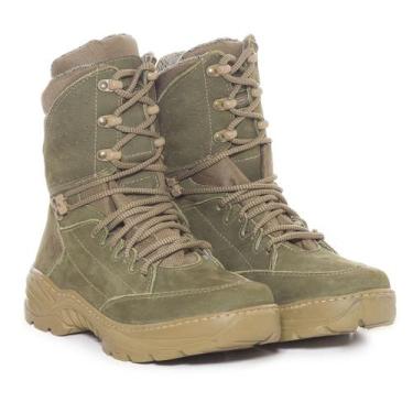 Imagem de Bota Coturno em Couro legitimo Resistente - Mithos, 46, Verde